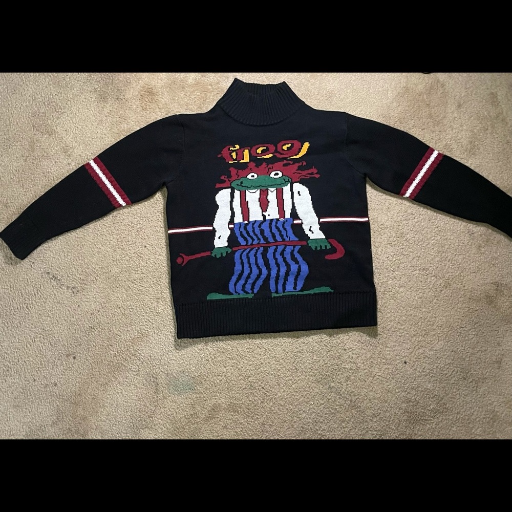 Kina & Tam long sleeve frog sweater; worn once